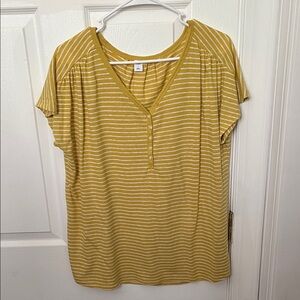 Yellow Striped Women's Top